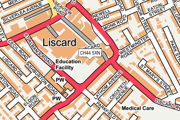 CH44 5XN map - OS OpenMap – Local (Ordnance Survey) CH44 5XN map - OS OpenMap – Local (Ordnance Survey)