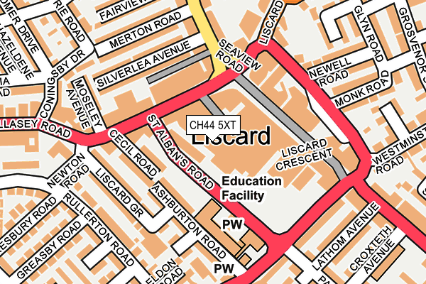 CH44 5XT map - OS OpenMap – Local (Ordnance Survey) CH44 5XT map - OS OpenMap – Local (Ordnance Survey)