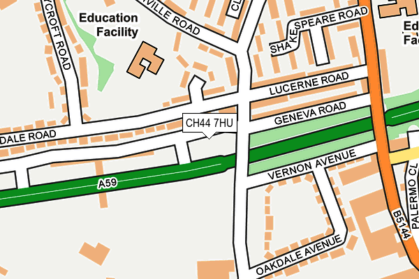 CH44 7HU map - OS OpenMap – Local (Ordnance Survey)