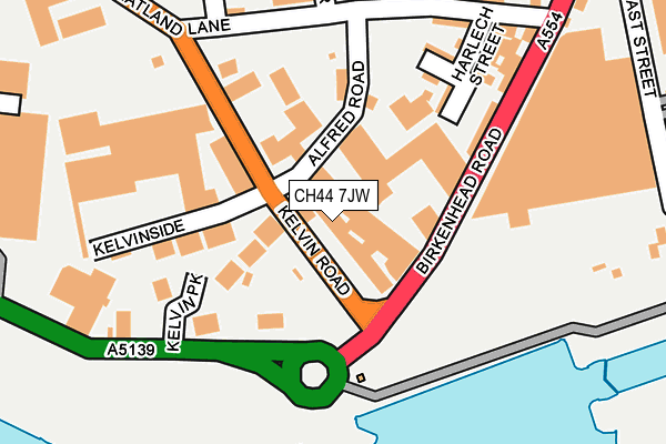 CH44 7JW map - OS OpenMap – Local (Ordnance Survey) CH44 7JW map - OS OpenMap – Local (Ordnance Survey)