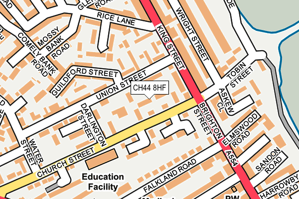 CH44 8HF map - OS OpenMap – Local (Ordnance Survey)