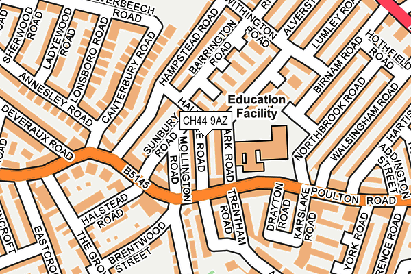 CH44 9AZ map - OS OpenMap – Local (Ordnance Survey) CH44 9AZ map - OS OpenMap – Local (Ordnance Survey)