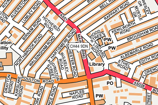 CH44 9DN map - OS OpenMap – Local (Ordnance Survey)