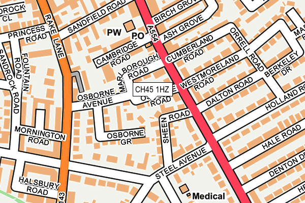 CH45 1HZ map - OS OpenMap – Local (Ordnance Survey) CH45 1HZ map - OS OpenMap – Local (Ordnance Survey)