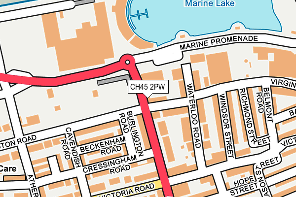 CH45 2PW map - OS OpenMap – Local (Ordnance Survey) CH45 2PW map - OS OpenMap – Local (Ordnance Survey)