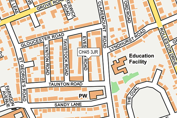 CH45 3JR map - OS OpenMap – Local (Ordnance Survey)