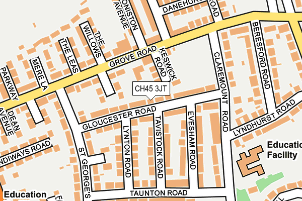 CH45 3JT map - OS OpenMap – Local (Ordnance Survey) CH45 3JT map - OS OpenMap – Local (Ordnance Survey)