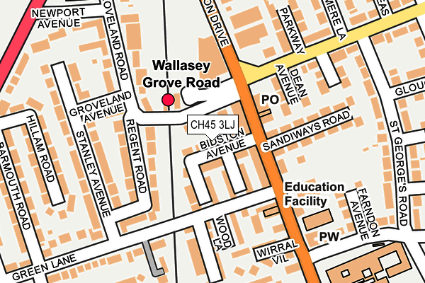 CH45 3LJ map - OS OpenMap – Local (Ordnance Survey) CH45 3LJ map - OS OpenMap – Local (Ordnance Survey)