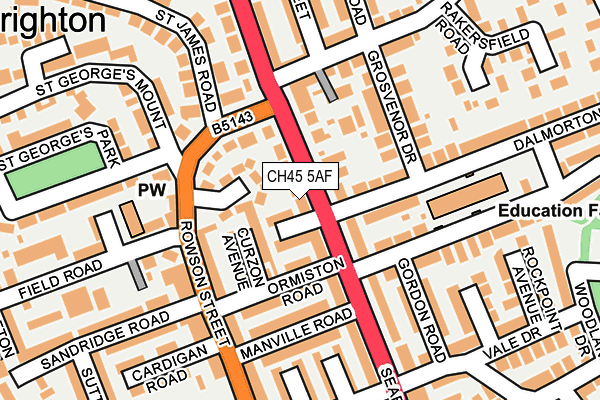 CH45 5AF map - OS OpenMap – Local (Ordnance Survey)