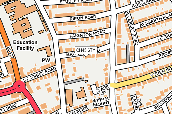 CH45 6TY map - OS OpenMap – Local (Ordnance Survey) CH45 6TY map - OS OpenMap – Local (Ordnance Survey)