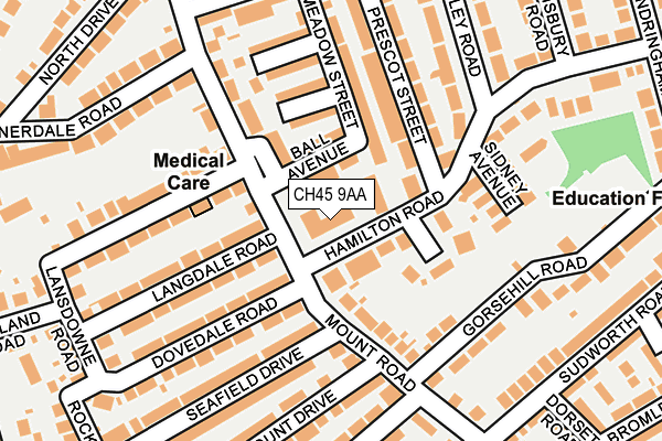 CH45 9AA map - OS OpenMap – Local (Ordnance Survey) CH45 9AA map - OS OpenMap – Local (Ordnance Survey)
