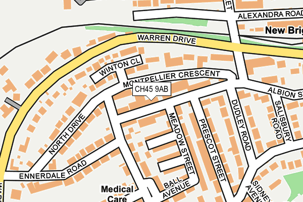 CH45 9AB map - OS OpenMap – Local (Ordnance Survey) CH45 9AB map - OS OpenMap – Local (Ordnance Survey)