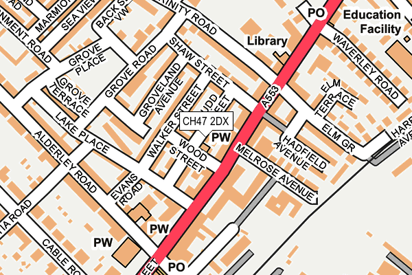 CH47 2DX map - OS OpenMap – Local (Ordnance Survey)