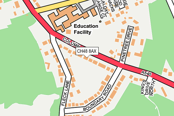 CH48 8AX map - OS OpenMap – Local (Ordnance Survey) CH48 8AX map - OS OpenMap – Local (Ordnance Survey)