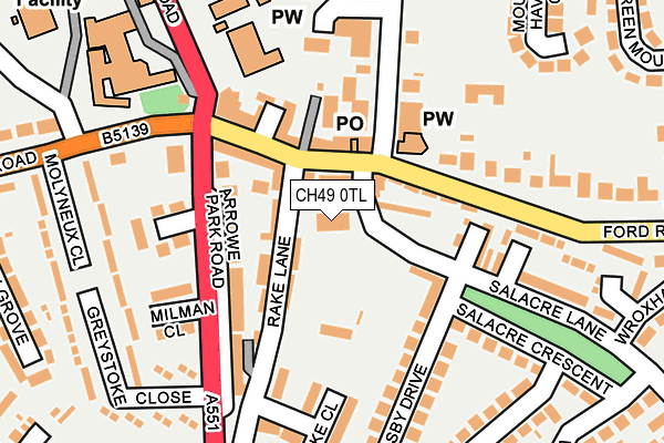 CH49 0TL map - OS OpenMap – Local (Ordnance Survey) CH49 0TL map - OS OpenMap – Local (Ordnance Survey)