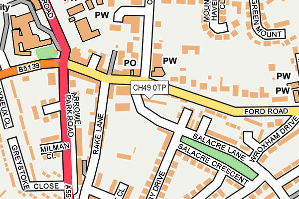 CH49 0TP map - OS OpenMap – Local (Ordnance Survey) CH49 0TP map - OS OpenMap – Local (Ordnance Survey)