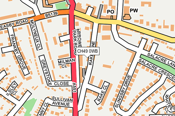 CH49 0WB map - OS OpenMap – Local (Ordnance Survey) CH49 0WB map - OS OpenMap – Local (Ordnance Survey)