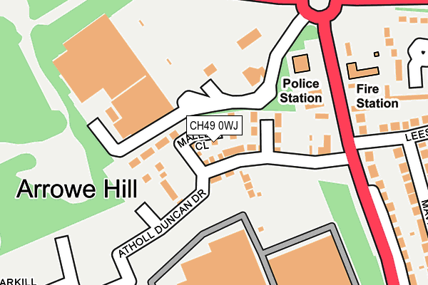 CH49 0WJ map - OS OpenMap – Local (Ordnance Survey) CH49 0WJ map - OS OpenMap – Local (Ordnance Survey)
