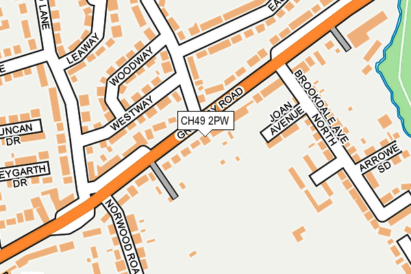 CH49 2PW map - OS OpenMap – Local (Ordnance Survey) CH49 2PW map - OS OpenMap – Local (Ordnance Survey)