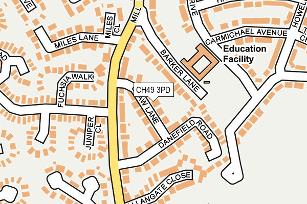 CH49 3PD map - OS OpenMap – Local (Ordnance Survey) CH49 3PD map - OS OpenMap – Local (Ordnance Survey)