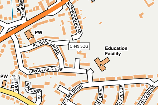 CH49 3QG map - OS OpenMap – Local (Ordnance Survey) CH49 3QG map - OS OpenMap – Local (Ordnance Survey)