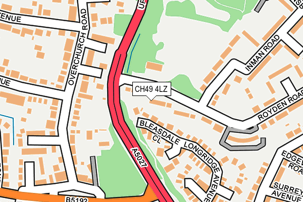 CH49 4LZ map - OS OpenMap – Local (Ordnance Survey) CH49 4LZ map - OS OpenMap – Local (Ordnance Survey)