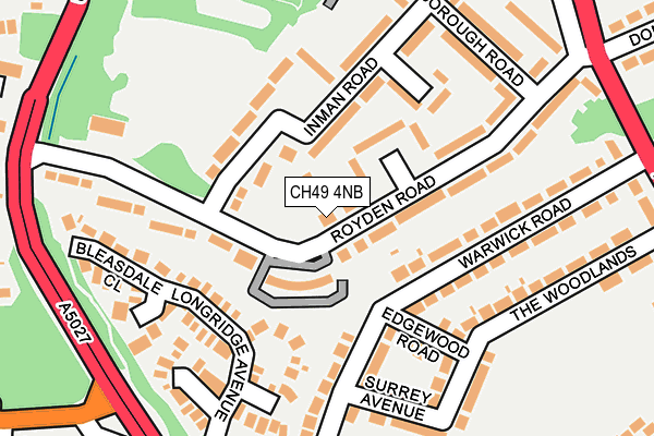CH49 4NB map - OS OpenMap – Local (Ordnance Survey) CH49 4NB map - OS OpenMap – Local (Ordnance Survey)