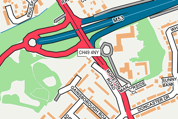 CH49 4NY map - OS OpenMap – Local (Ordnance Survey) CH49 4NY map - OS OpenMap – Local (Ordnance Survey)