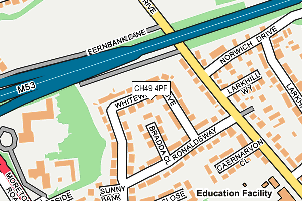 CH49 4PF map - OS OpenMap – Local (Ordnance Survey) CH49 4PF map - OS OpenMap – Local (Ordnance Survey)