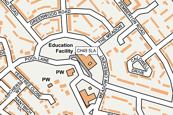 CH49 5LA map - OS OpenMap – Local (Ordnance Survey) CH49 5LA map - OS OpenMap – Local (Ordnance Survey)