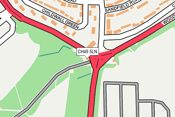 CH49 5LN map - OS OpenMap – Local (Ordnance Survey) CH49 5LN map - OS OpenMap – Local (Ordnance Survey)