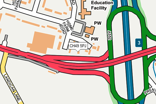 CH49 5PJ map - OS OpenMap – Local (Ordnance Survey) CH49 5PJ map - OS OpenMap – Local (Ordnance Survey)