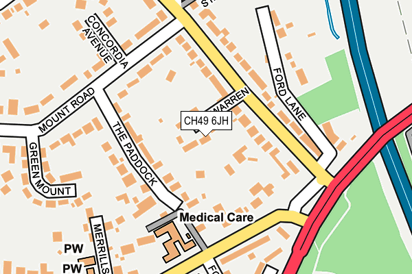 CH49 6JH map - OS OpenMap – Local (Ordnance Survey) CH49 6JH map - OS OpenMap – Local (Ordnance Survey)