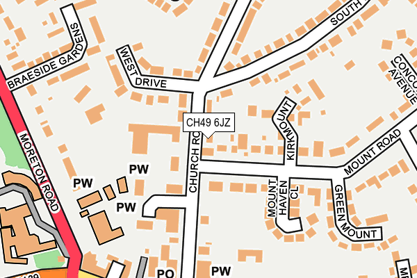 CH49 6JZ map - OS OpenMap – Local (Ordnance Survey) CH49 6JZ map - OS OpenMap – Local (Ordnance Survey)