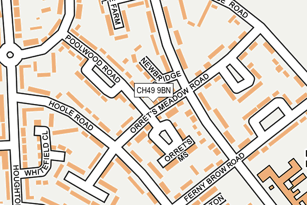 CH49 9BN map - OS OpenMap – Local (Ordnance Survey) CH49 9BN map - OS OpenMap – Local (Ordnance Survey)