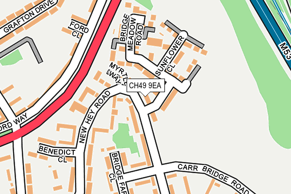 CH49 9EA map - OS OpenMap – Local (Ordnance Survey) CH49 9EA map - OS OpenMap – Local (Ordnance Survey)