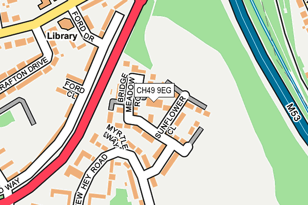CH49 9EG map - OS OpenMap – Local (Ordnance Survey) CH49 9EG map - OS OpenMap – Local (Ordnance Survey)