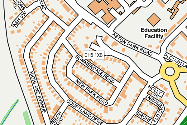 CH5 1XB map - OS OpenMap – Local (Ordnance Survey) CH5 1XB map - OS OpenMap – Local (Ordnance Survey)