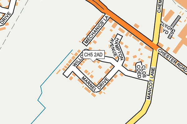 CH5 2AD map - OS OpenMap – Local (Ordnance Survey) CH5 2AD map - OS OpenMap – Local (Ordnance Survey)