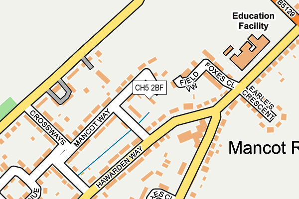 CH5 2BF map - OS OpenMap – Local (Ordnance Survey) CH5 2BF map - OS OpenMap – Local (Ordnance Survey)