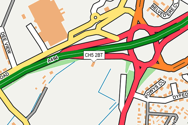 CH5 2BT map - OS OpenMap – Local (Ordnance Survey) CH5 2BT map - OS OpenMap – Local (Ordnance Survey)