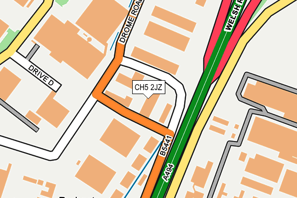 CH5 2JZ map - OS OpenMap – Local (Ordnance Survey) CH5 2JZ map - OS OpenMap – Local (Ordnance Survey)