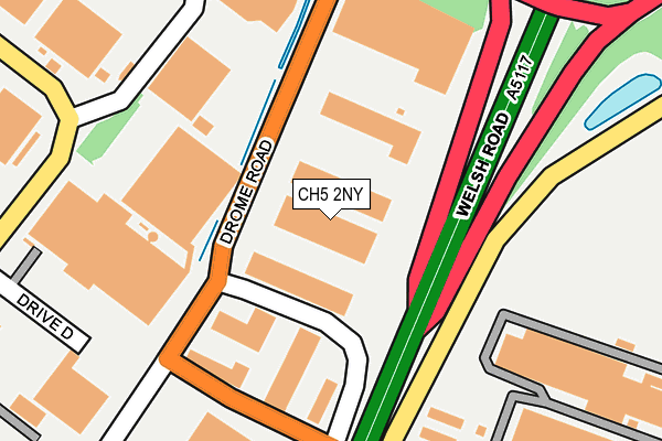 CH5 2NY map - OS OpenMap – Local (Ordnance Survey) CH5 2NY map - OS OpenMap – Local (Ordnance Survey)
