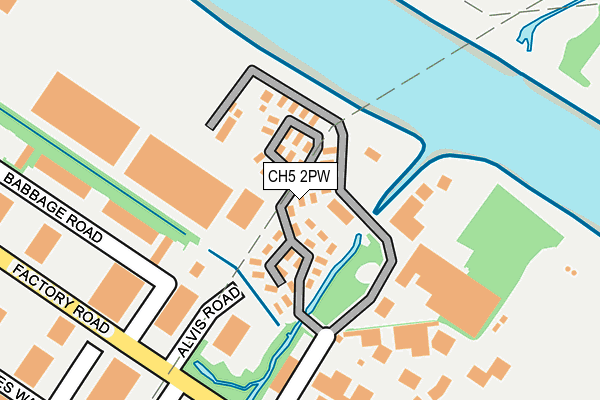 CH5 2PW map - OS OpenMap – Local (Ordnance Survey) CH5 2PW map - OS OpenMap – Local (Ordnance Survey)