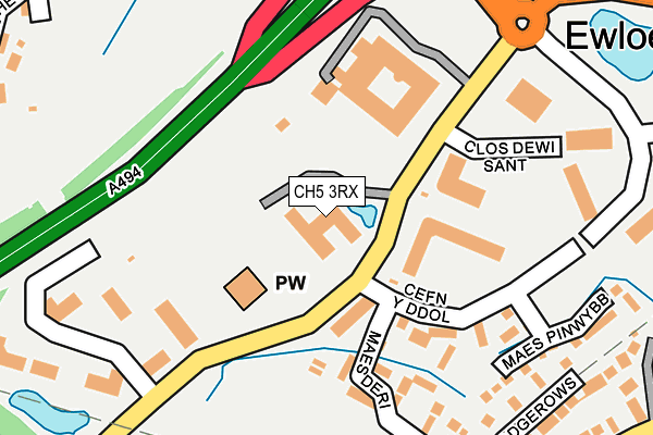 CH5 3RX map - OS OpenMap – Local (Ordnance Survey) CH5 3RX map - OS OpenMap – Local (Ordnance Survey)