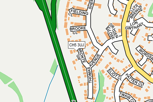 CH5 3UJ map - OS OpenMap – Local (Ordnance Survey) CH5 3UJ map - OS OpenMap – Local (Ordnance Survey)