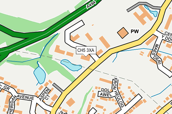 CH5 3XA map - OS OpenMap – Local (Ordnance Survey) CH5 3XA map - OS OpenMap – Local (Ordnance Survey)