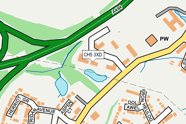 CH5 3XD map - OS OpenMap – Local (Ordnance Survey) CH5 3XD map - OS OpenMap – Local (Ordnance Survey)