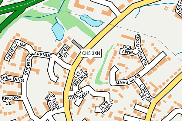 CH5 3XN map - OS OpenMap – Local (Ordnance Survey) CH5 3XN map - OS OpenMap – Local (Ordnance Survey)