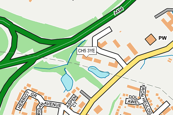 CH5 3YE map - OS OpenMap – Local (Ordnance Survey) CH5 3YE map - OS OpenMap – Local (Ordnance Survey)